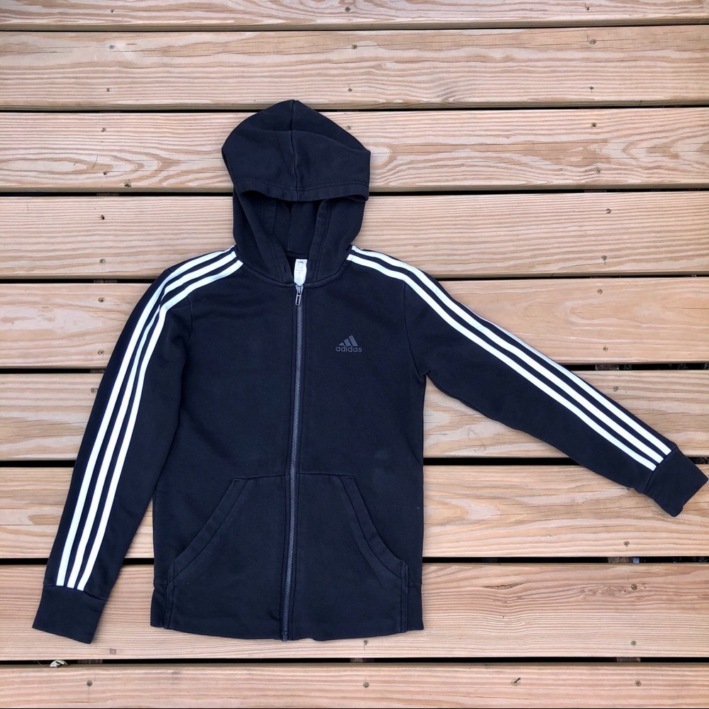 Adidas Stripe Zip Up Hoodie Size XS